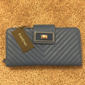 BRAND NEW Bebe Misha Quilted Wallet - Blue